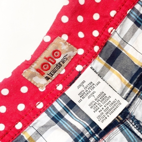 NOBO No Boundaries blue/white plaid Bermuda shorts - Picture 3 of 4